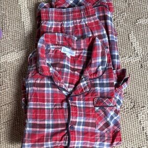 Men's Plaid Pajama Set in Red and Blue